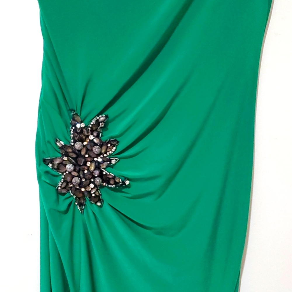 Jadore Green Long Dress Size 6 - Picture 3 of 7